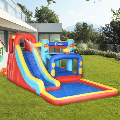 Outsunny Castillo Hinchable Para Niños Con Soplador 435x245x200 Cm Multicolor_1