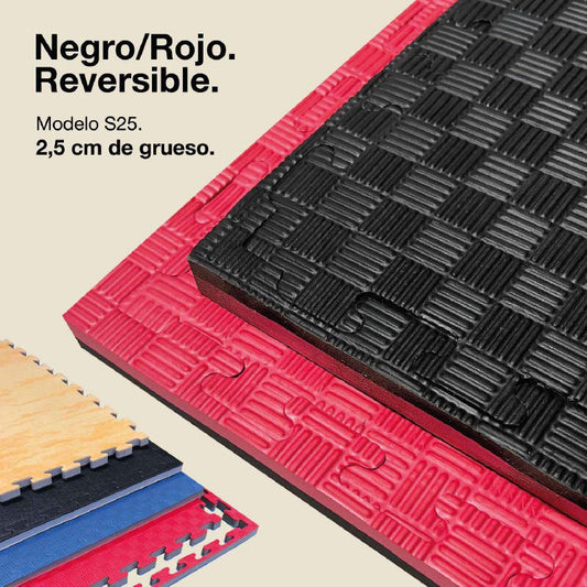 Jowy Tatami Puzzle 2,5cm 100x100cm – Alta Densidad Negro/rojo_0