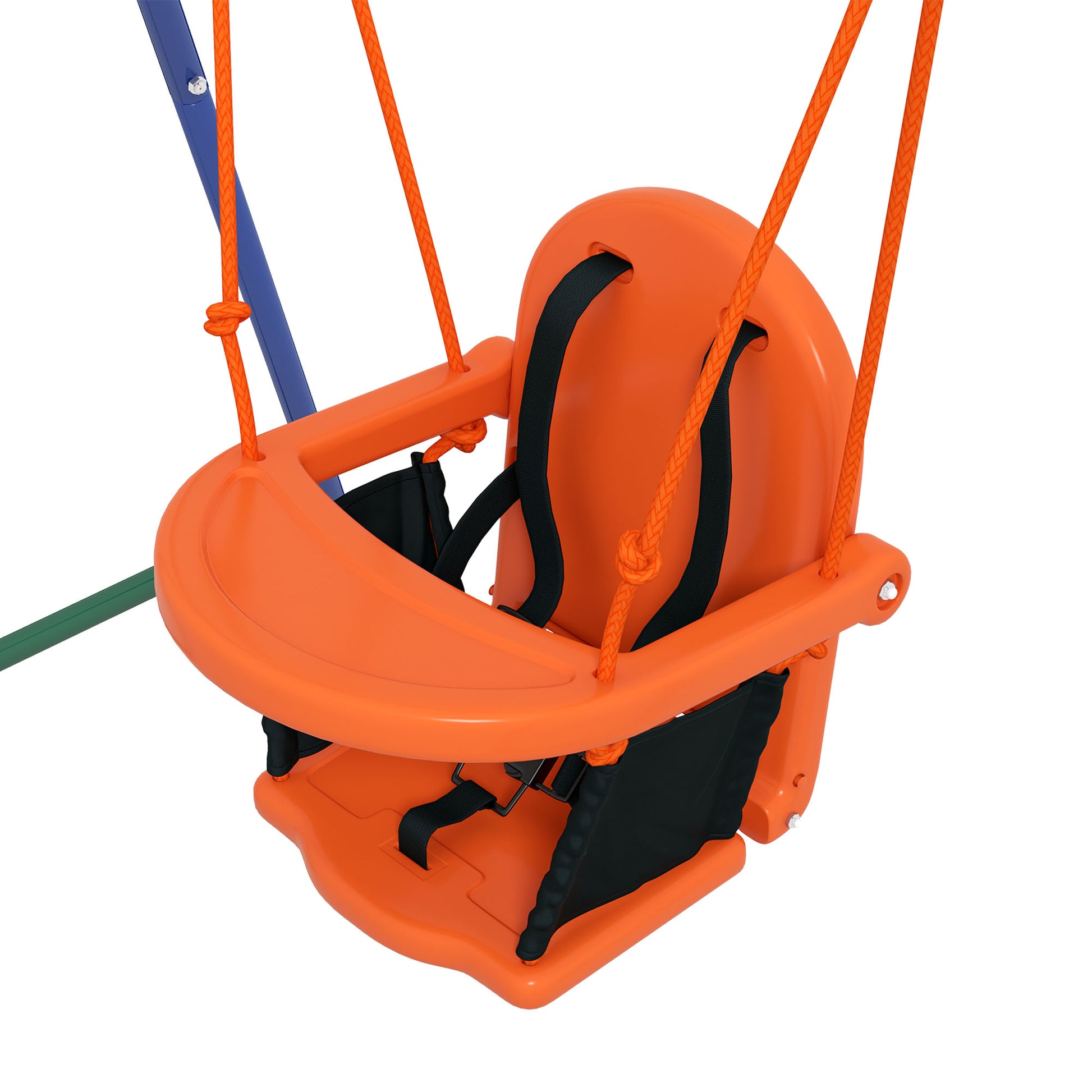 Outsunny Columpio Infantil Con Cinturón De Seguridad 180x160x182 Cm Naranja_3