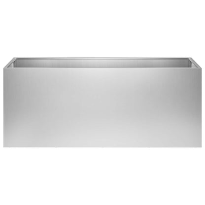 Macetero De Jardín Plateado 80 X 40 X 40 Cm Acero Galvanizado_2