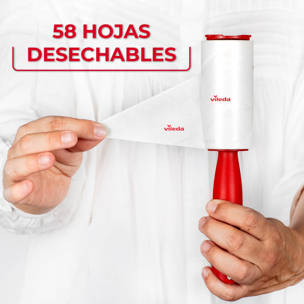 Sistema Rodillo Quitapelusas Pet Pro, Vileda Rojo/Blanco