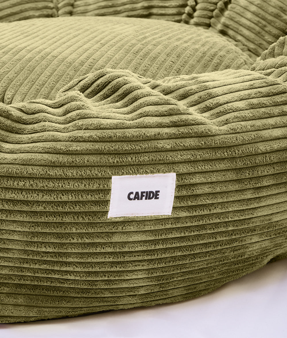 Cafide Cama Donut Para Perro Con Tejido De Pana Verde. Modelo Nuba. Talla S (60x60x15 Cm)_4