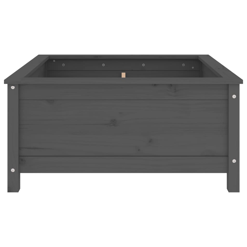 Jardinera Madera Maciza De Pino Gris 82,5x82,5x39 Cm_3