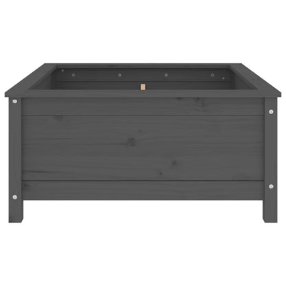 Jardinera Madera Maciza De Pino Gris 82,5x82,5x39 Cm_3