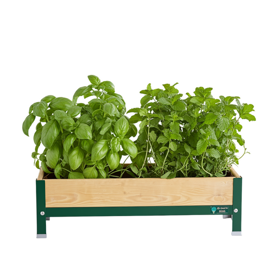 Mi Huerto Urban Jardinera Elevada Madera Con Bandeja Recoge Aguas | Estructura Metálica |verde | 90x30x26cm_0