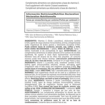 Vitamina C 1000mg Masticable - 60 Tabletas - Fresa Acida - Reduce La Fatiga - Masmusculo_5
