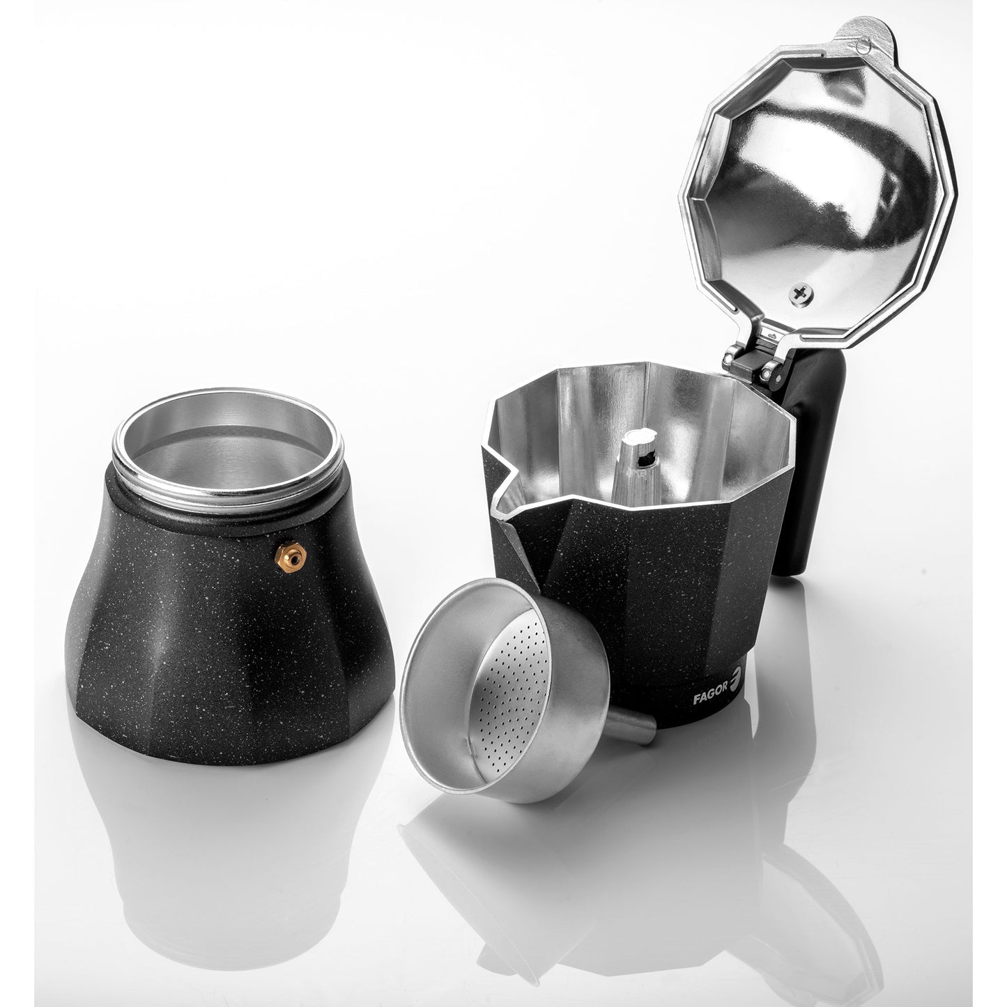 Cafetera Italiana Aluminio, Junta Silicona, Vitrocerámica, Gas, Eléctrica Fagor_2