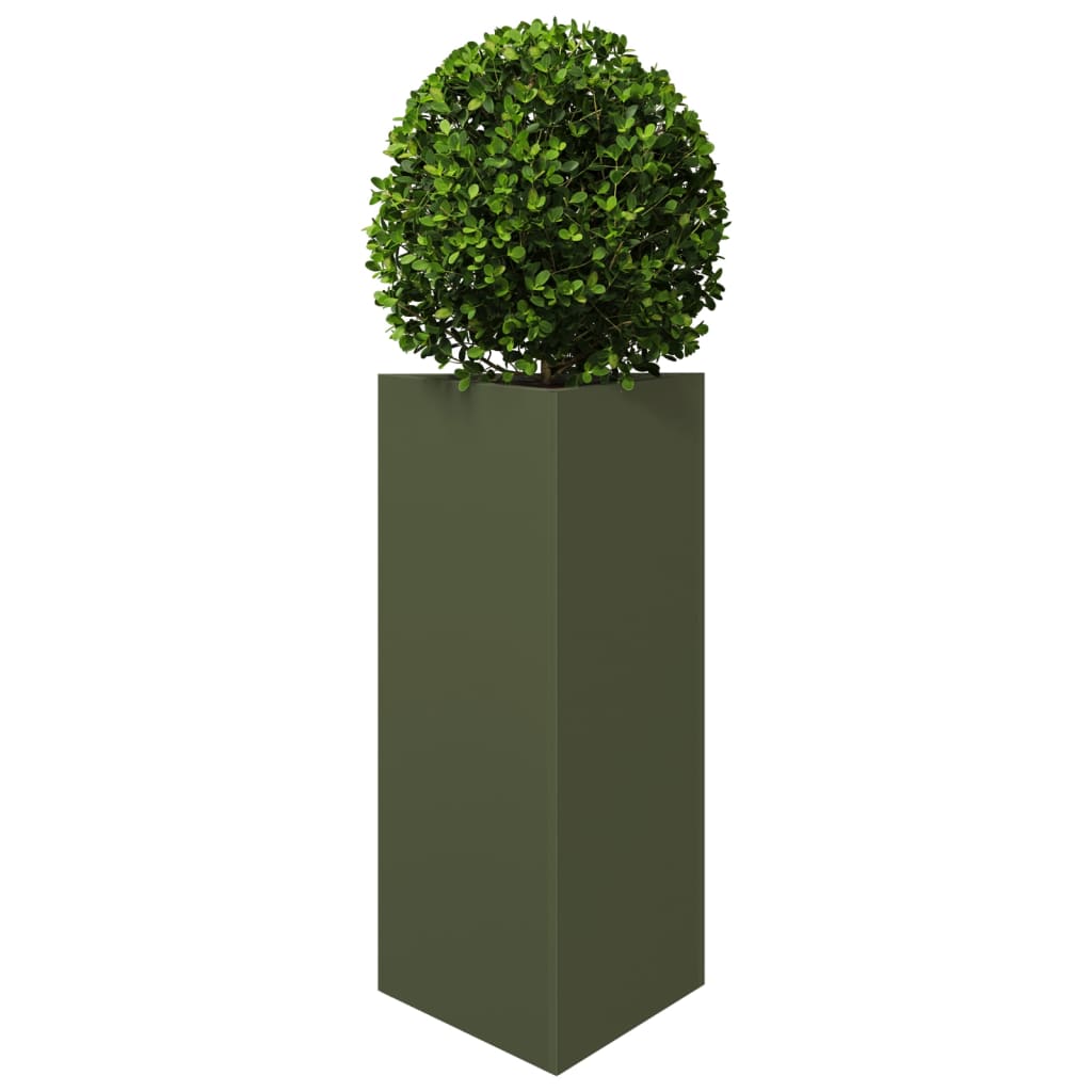 Jardinera Triangular Acero Verde Oliva 40x34,5x75 Cm_2