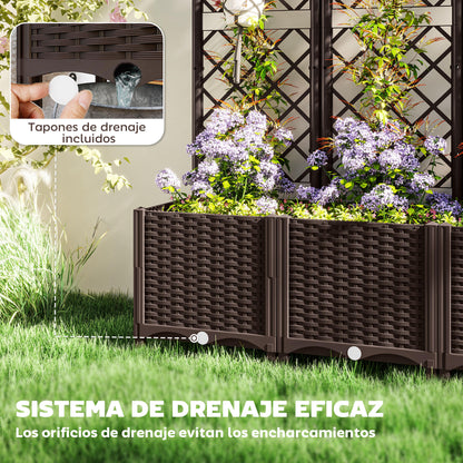 Outsunny Jardinera Con Enrejado De Pp Con Drenaje Y Amplio Espacio 120x40x135 Cm_5