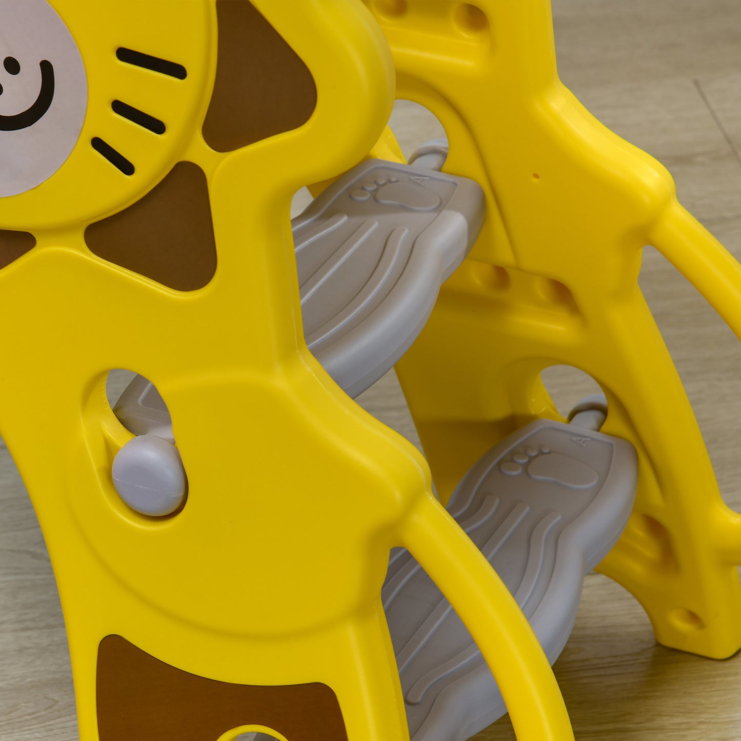 Aiyaplay Tobogán Infantil 3 En 1 Con 2 Escaleras 131x50x74 Cm Amarillo Y Gris_4