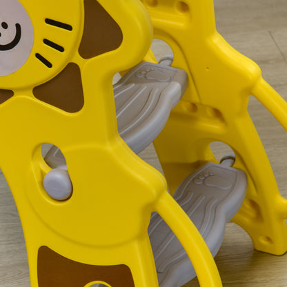 Aiyaplay Tobogán Infantil 3 En 1 Con 2 Escaleras 131x50x74 Cm Amarillo Y Gris_4