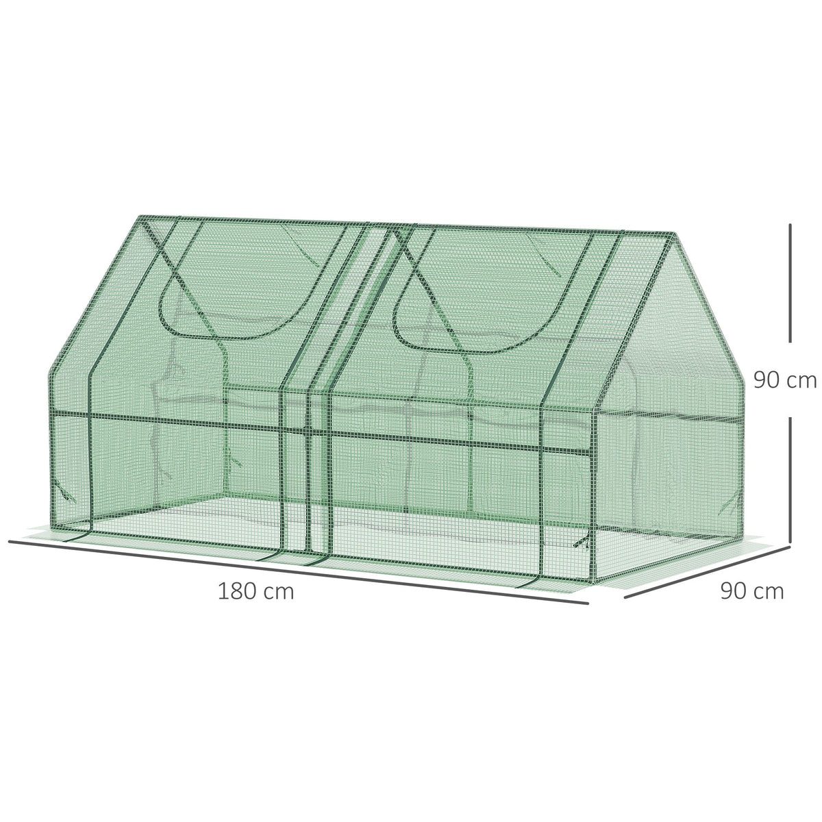 Outsunny Invernadero Pequeño Con Cubierta Doble 180x90x90 Cm Verde_2