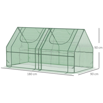 Outsunny Invernadero Pequeño Con Cubierta Doble 180x90x90 Cm Verde_2