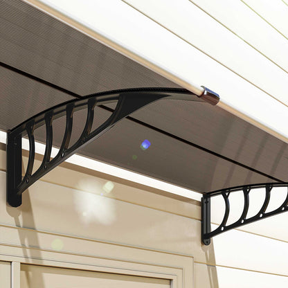 Outsunny Tejadillo De Protección 200x96 Cm Para Puertas Y Ventanas Marrón_3