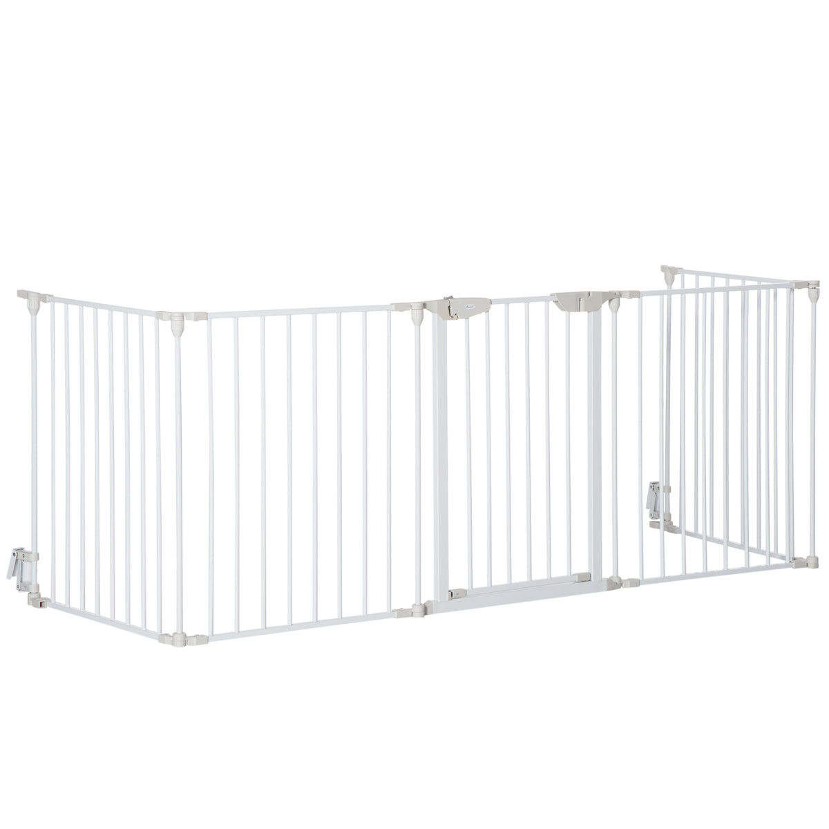 Pawhut Barrera De Seguridad 300 Cm Parque Para Perros De 5 Paneles Blanco_0