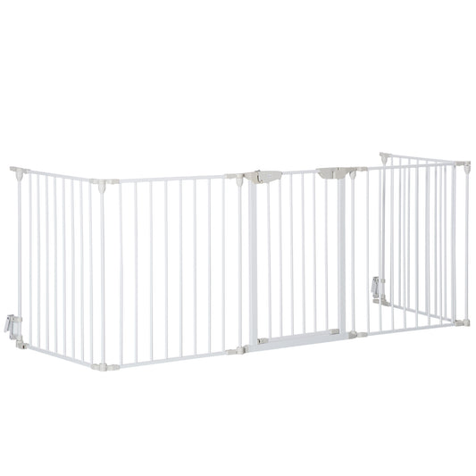 Pawhut Barrera De Seguridad 300 Cm Parque Para Perros De 5 Paneles Blanco_0