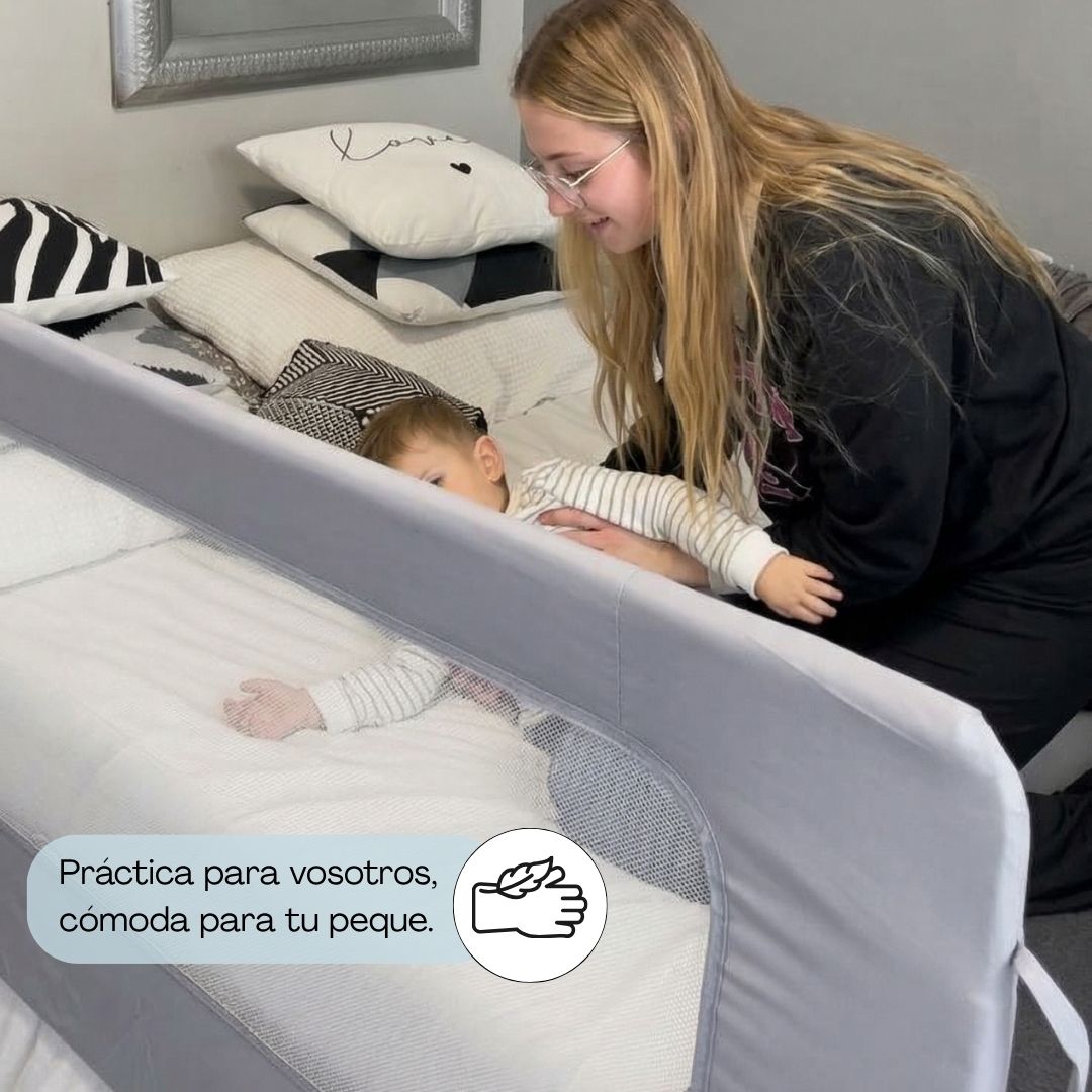 Bathby Barandilla De Cama Infantil 150 Cm – Altura Ajustable, Sistema Abatible, Malla Transpirable, Seguridad Anticaídas_3