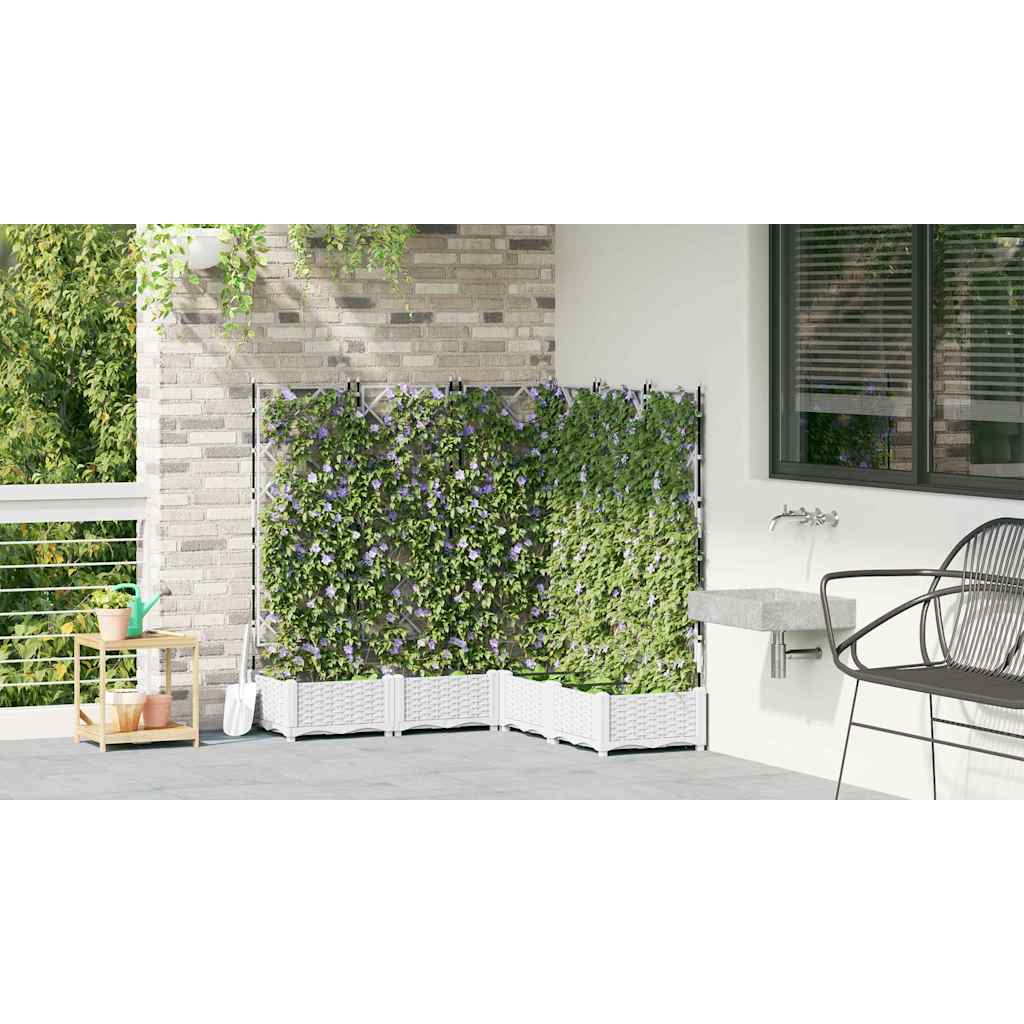 Macetero De Jardín 5 Uds. Blanco 120 X 120 X 125,5 Cm Pp_3