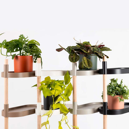 Soporte Modular Citysens De 4 Bandejas – Blanco, Polipropileno 100% Reciclado Y Madera Ecológica Pefc_4