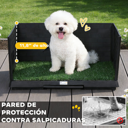 Pawhut Inodoro Para Perros Con Césped Artificial Y Paredes Altas 75x51x36,5 Cm_3