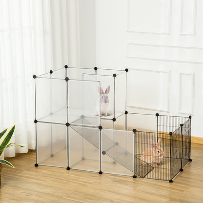 Pawhut Valla Para Animales Pequeños Diy Con 27 Paneles De Resina Alambre_1