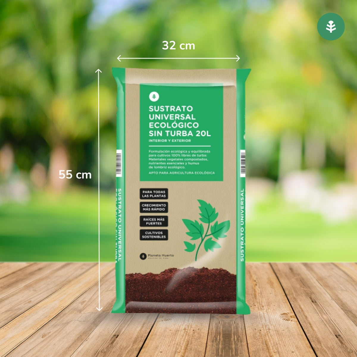 Sustrato Universal Sin Turba ECO Planeta Huerto 20 L - Fórmula mejorada