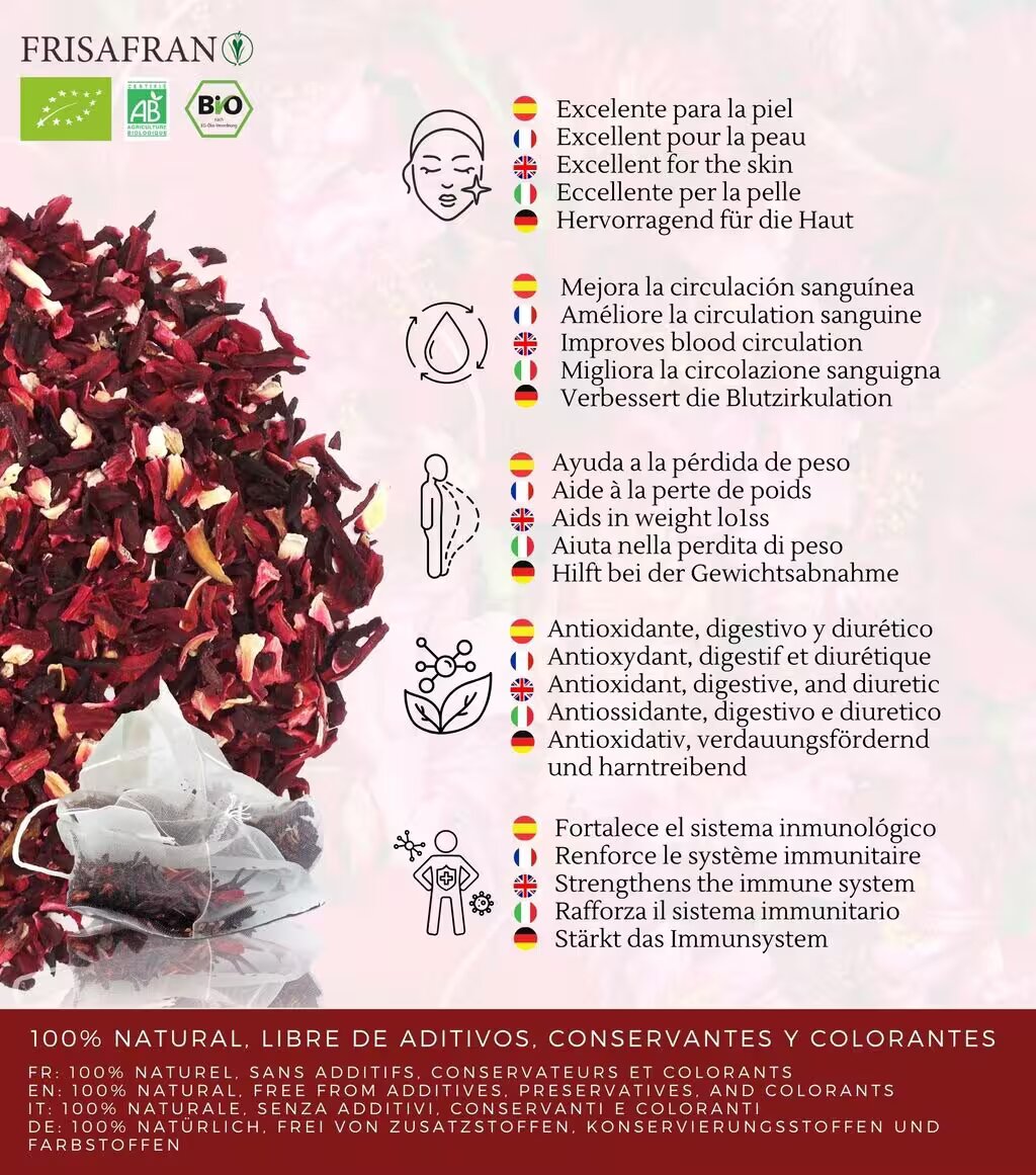 Infusión De Hibisco En Pirámides Ecológica | Frisafran 30 Uds_2