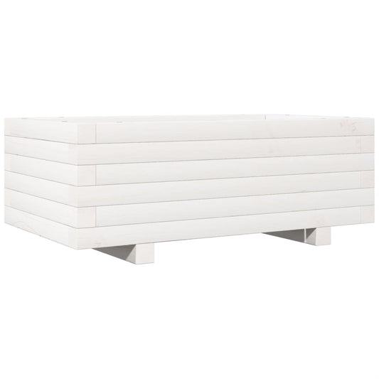 Jardinera De Madera Maciza De Pino Blanco 70x40x26,5 Cm_0