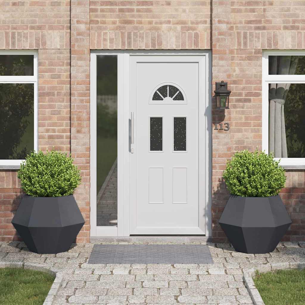 Jardinera 2 Pcs Antracita 75 X 75 X 60 Cm Acero_1