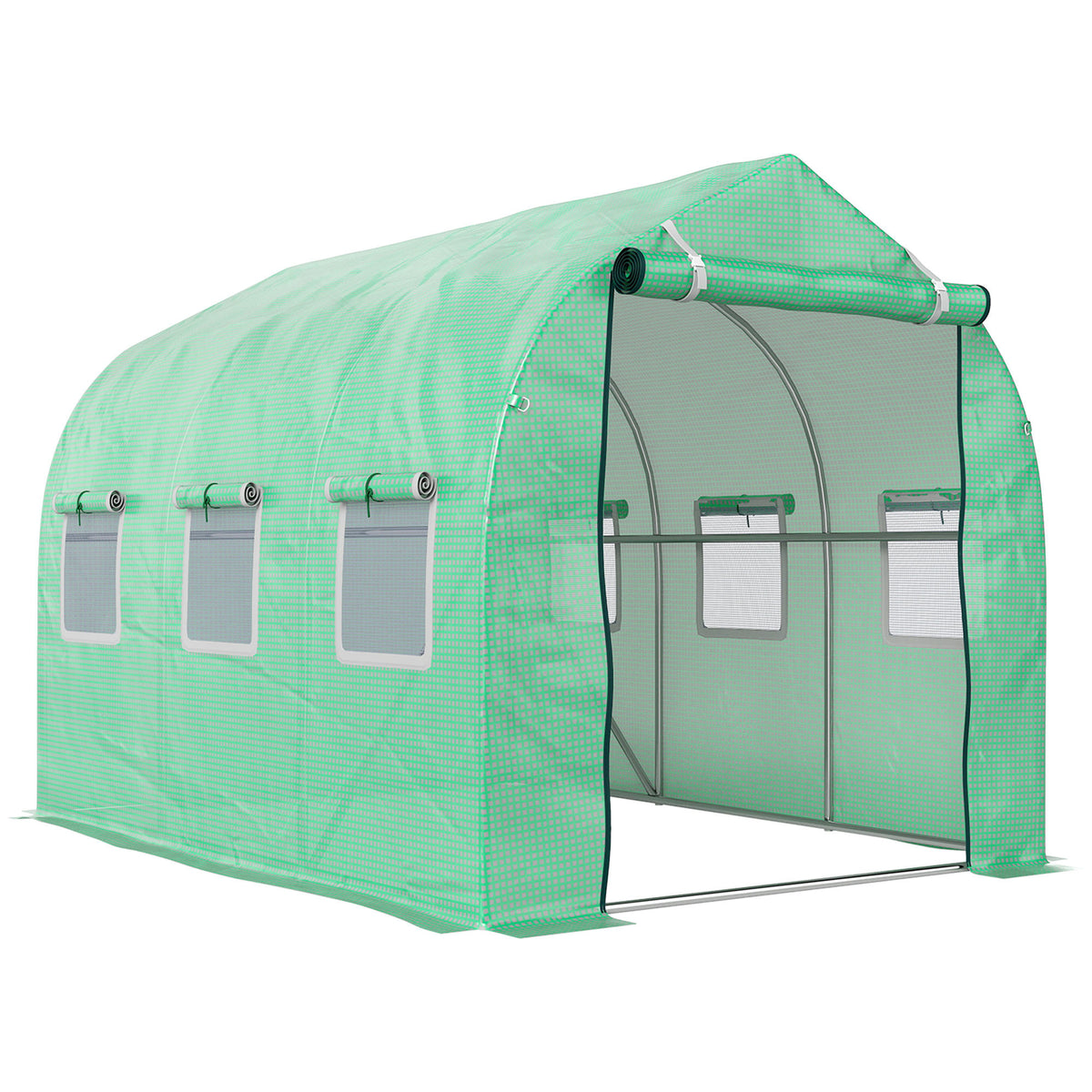 Outsunny Invernadero De Exterior 3x2x2 M Con 6 Ventanas De Malla Verde_0