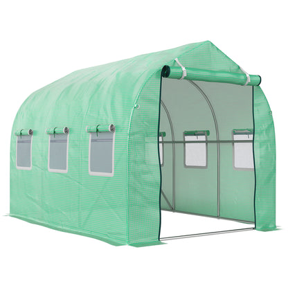 Outsunny Invernadero De Exterior 3x2x2 M Con 6 Ventanas De Malla Verde_0