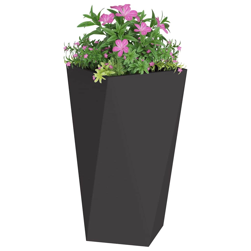 Jardinera 2 Pcs Negro 40 X 40 X 75 Cm Acero_2