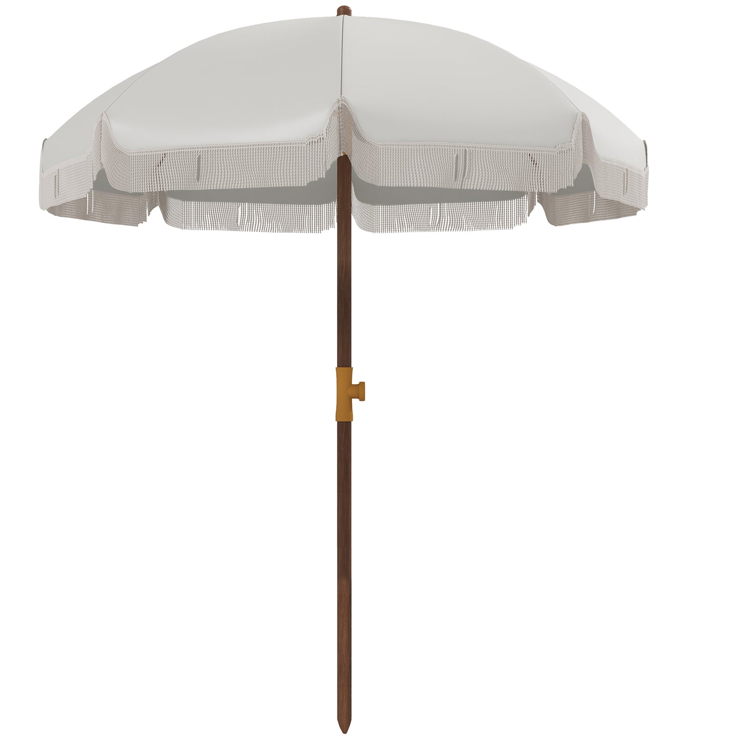 Outsunny Sombrilla De Playa Ø190x210 Cm Con 8 Varillas Apertura Manual Gris_0