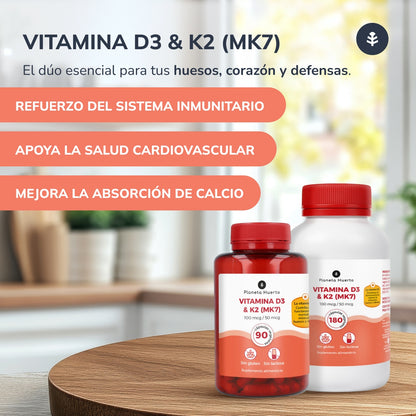 Pack 3xVitamina D3 &amp; K2 Mk7 Planeta Huerto 180 Capsulas