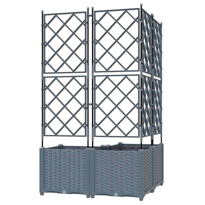 Macetero De Jardín 3 Uds. Gris Claro 80 X 80 X 143 Cm Pp_4