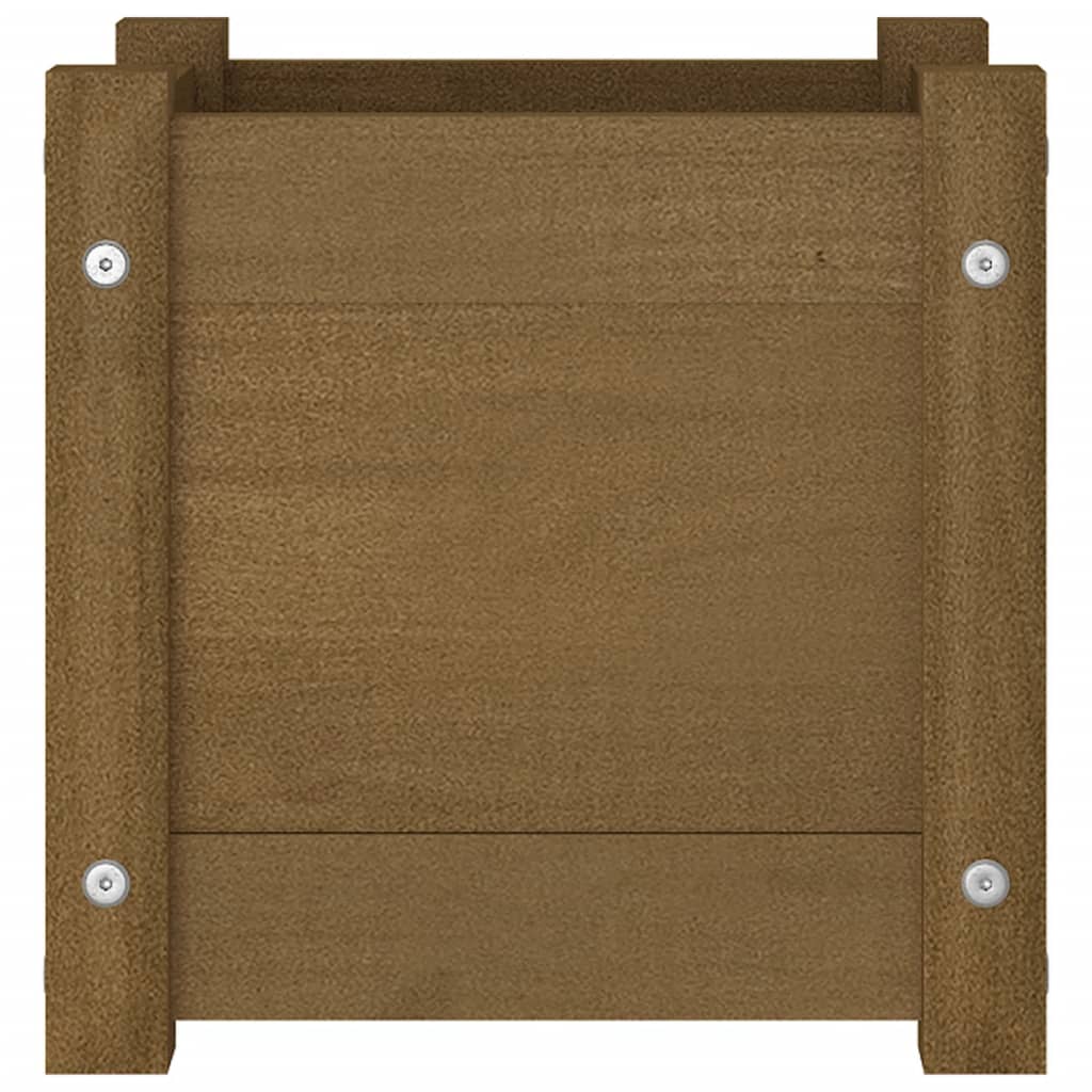 Jardinera De Madera Maciza De Pino Marrón 31x31x31 Cm_3