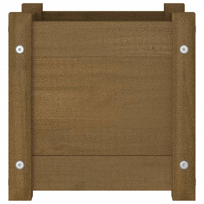 Jardinera De Madera Maciza De Pino Marrón 31x31x31 Cm_3