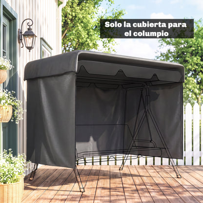 Outsunny Funda Balancín Jardín Con Cremallera 215x155x150 Cm Gris Oscuro_4