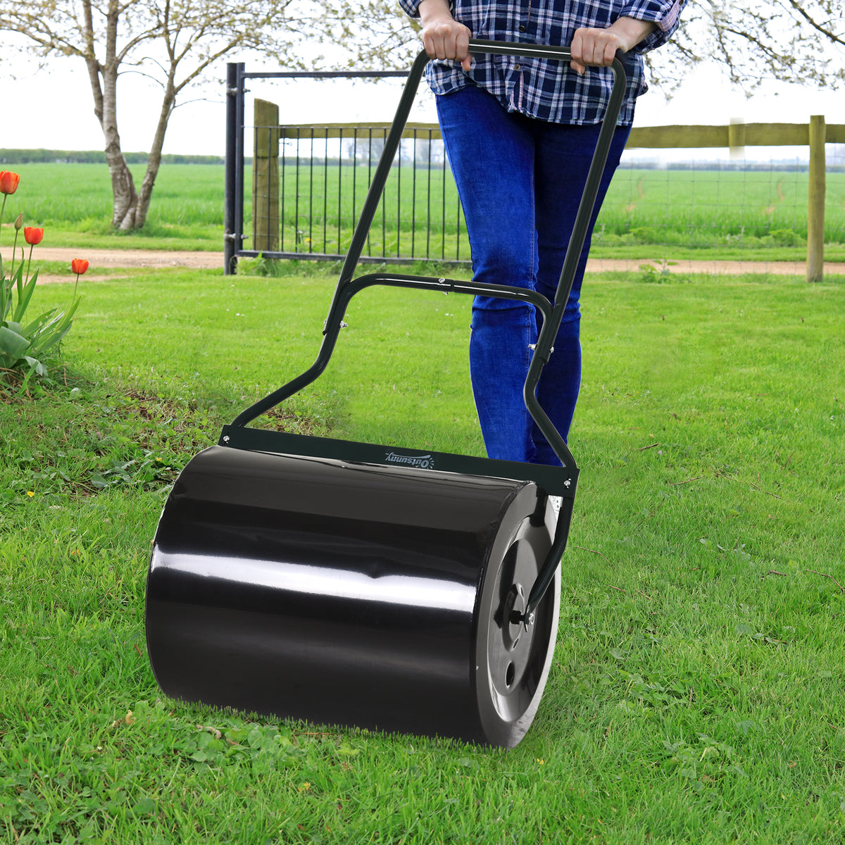 Outsunny Rodillo Para Césped Con Capacidad De 60l Diámetro De 50cm_1