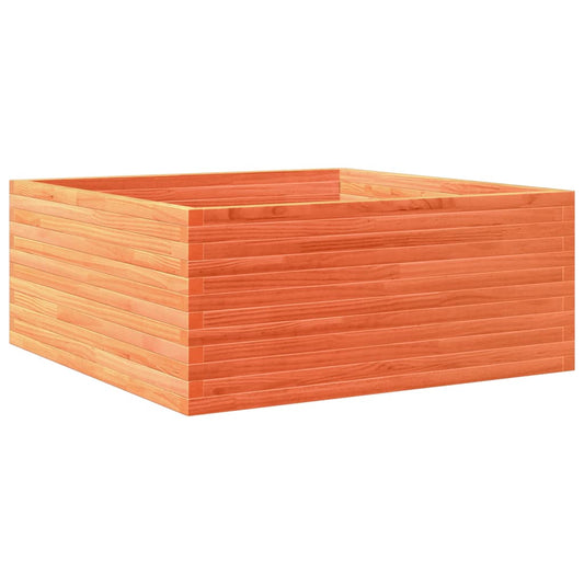 Jardinera De Madera Maciza De Pino Marrón Cera 110x110x46 Cm_0