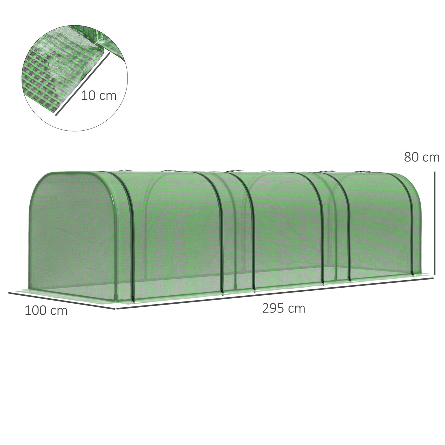Outsunny Mini Invernadero 295x100x80 Cm Para Jardín Cultivo De Plantas Verde_2
