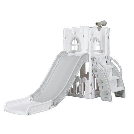 Tobogán Infantil Aiyaplay Hdpe, Pp Blanco Y Gris 70x177x92 Cm 331-052v00gy_0
