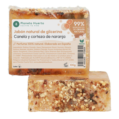 Jabón natural de glicerina canela y corteza de naranja Planeta Huerto 100 g