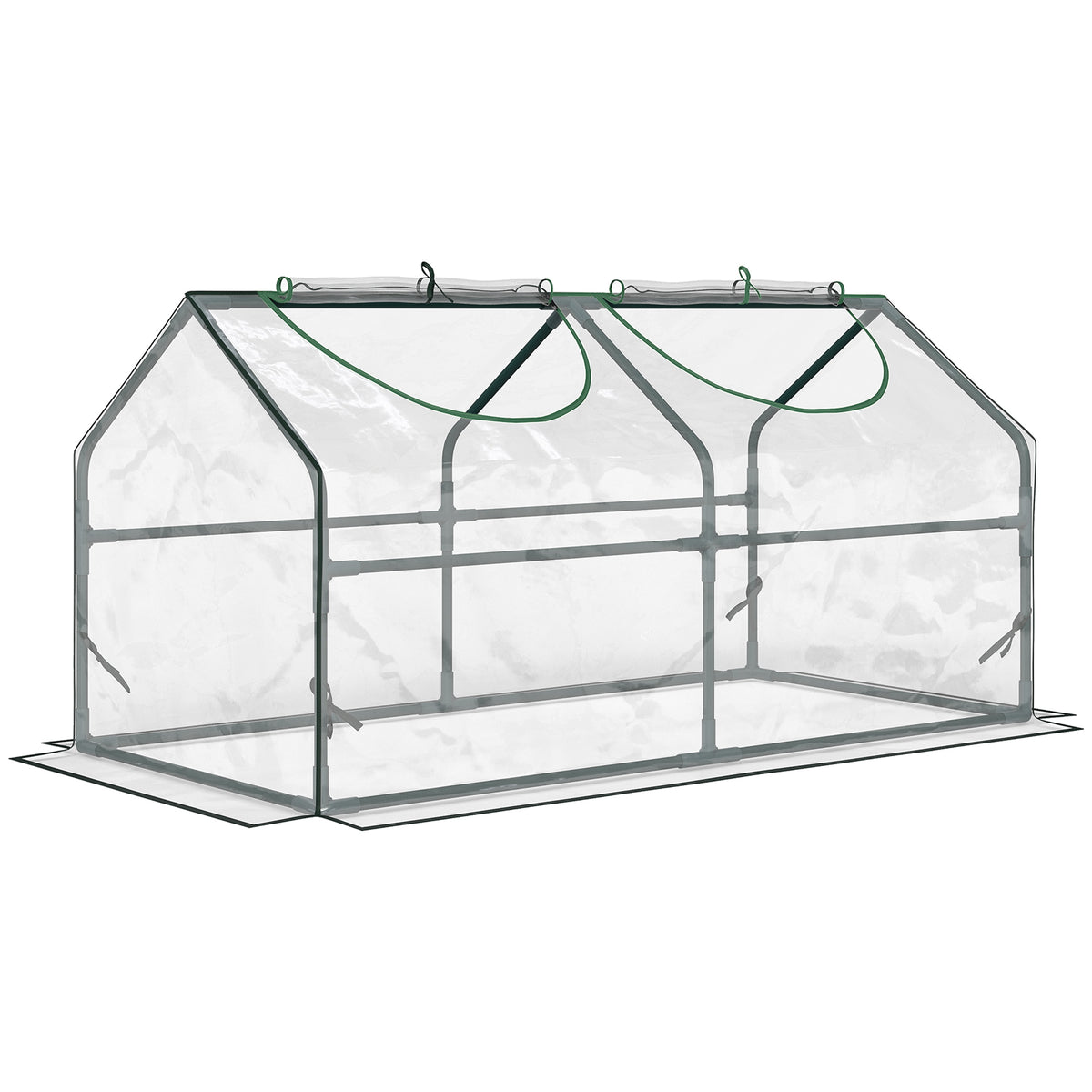 Outsunny Invernadero De Terraza 120x60x60 Cm Acero Con 2 Ventanas Transparente_0