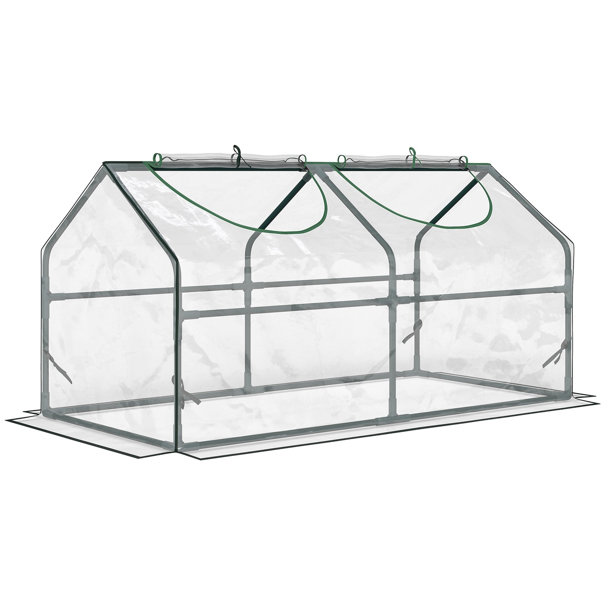 Outsunny Invernadero De Terraza 120x60x60 Cm Acero Con 2 Ventanas Transparente_0