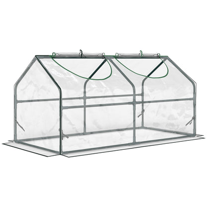 Outsunny Invernadero De Terraza 120x60x60 Cm Acero Con 2 Ventanas Transparente_0