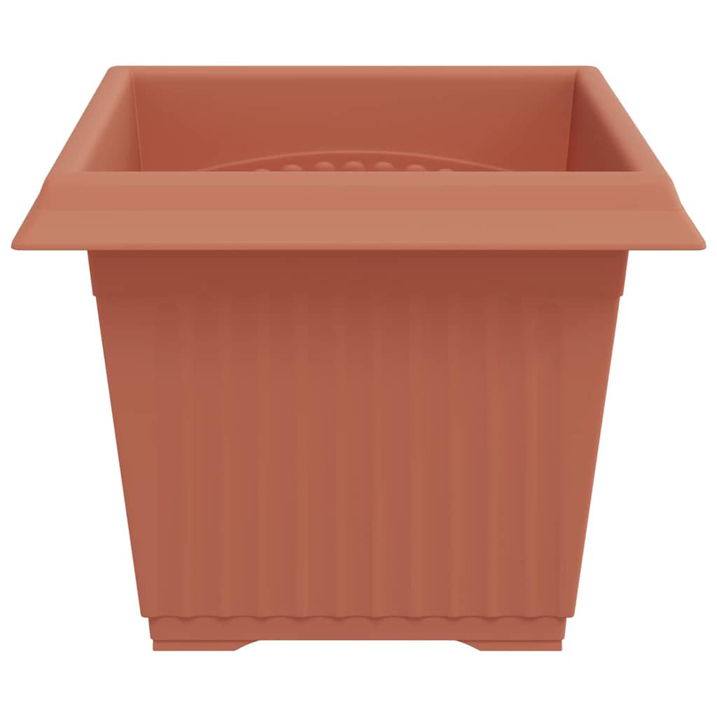 Maceta Cuadrada Para Flores 6 Pcs Rojo Ladrillo Plástico_5