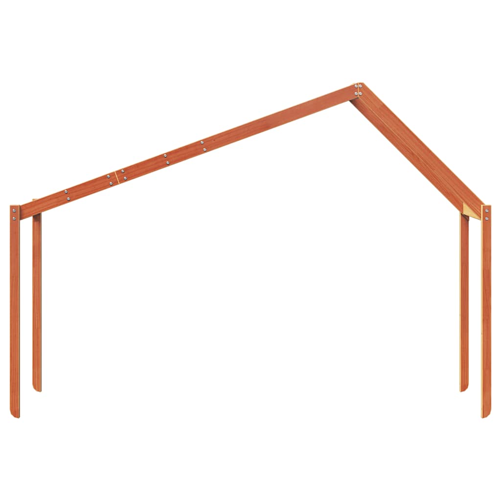 Techo De Cama Infantil Madera Maciza Pino Marrón 203x95,5x142cm_3