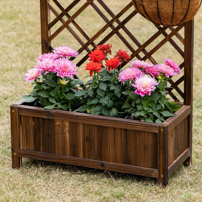Outsunny Jardinera Con Enrejado Para Trepadora Cultivos Plantas 60x30x122,5 Cm_4