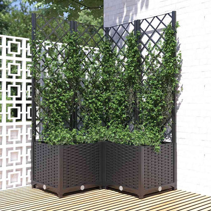 Jardinera Con Enrejado Pp Negro 80x80x136 Cm_1